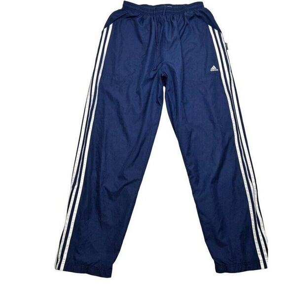 Navy Mens Medium Adidas Track Pants Clima Proof Men’s XXL Y2k Vintage - Picture 1 of 10